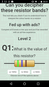 Free resistor values app with quiz