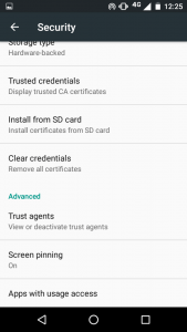 Step 2: Choose Screen Pinning in the security menu