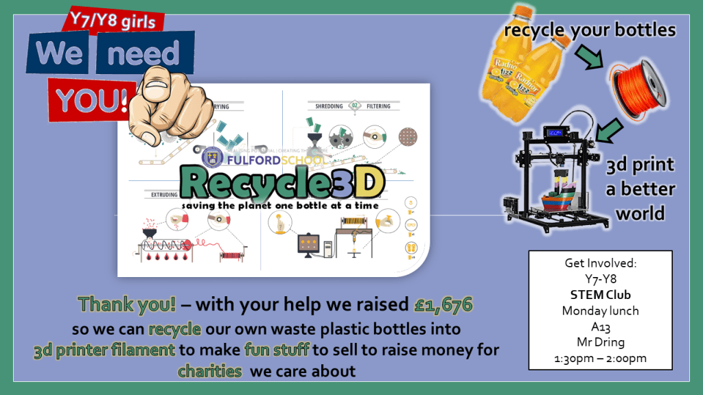 Recycle3D STEM Club poster