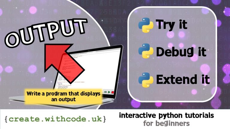 Write a program that displays an output