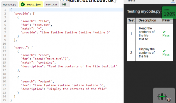Create your own self-marking python tests | blog.withcode.uk