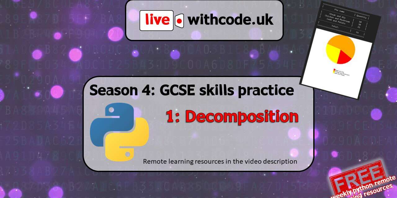 New season of live.withcode.uk: free python resources for GCSE Computer Science